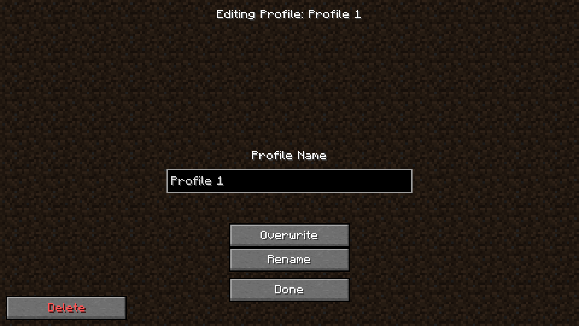 edit profile screen