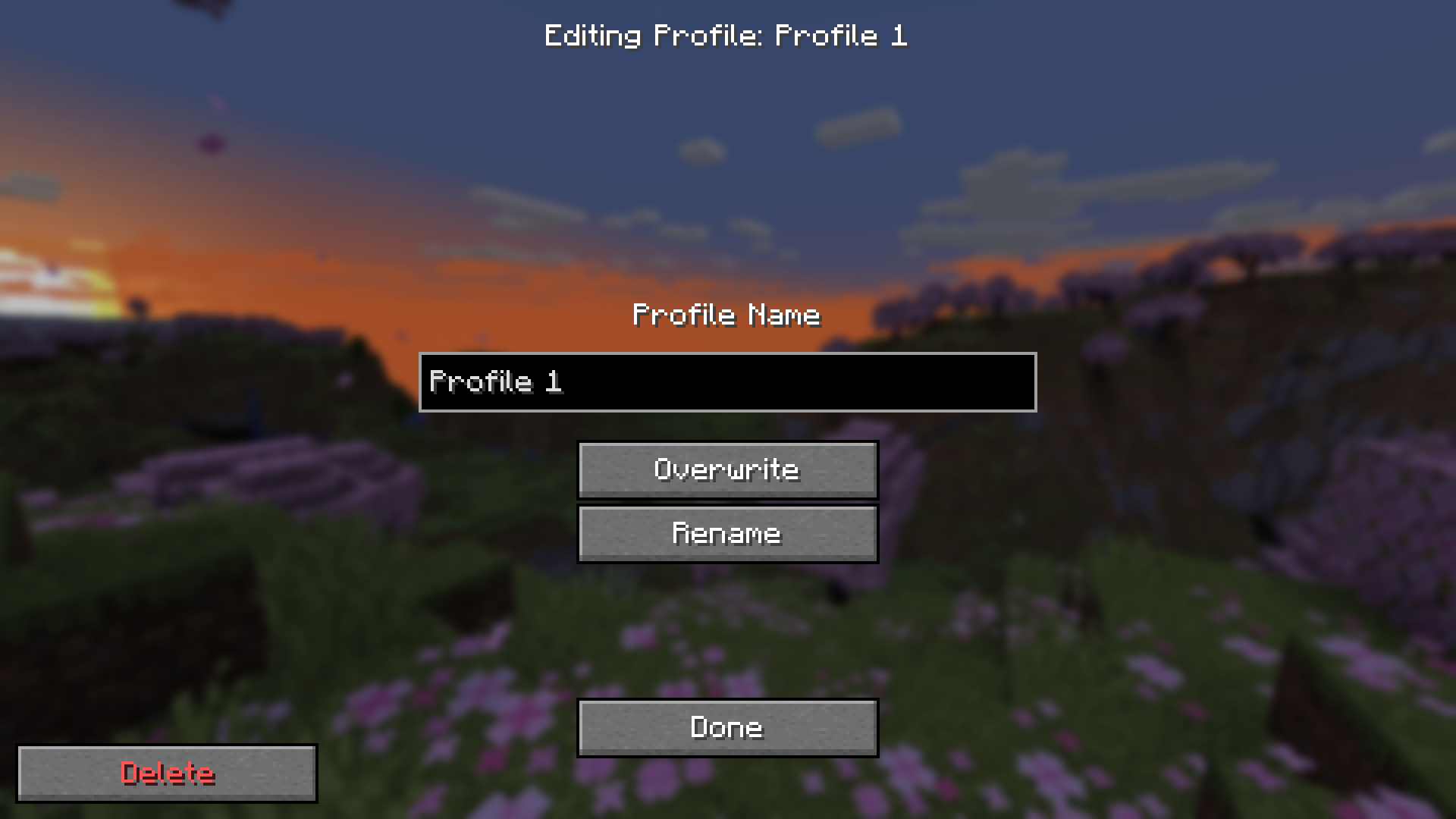 edit profile screen