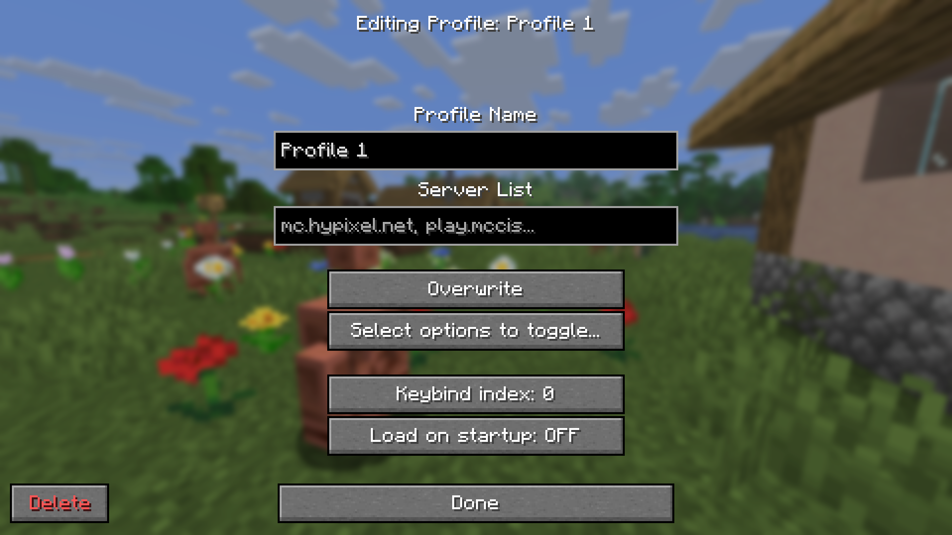 edit profile screen